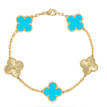 [?Vintora] CLOVER 5 MOTIF TURQUOISE BRACELET COLLECTION