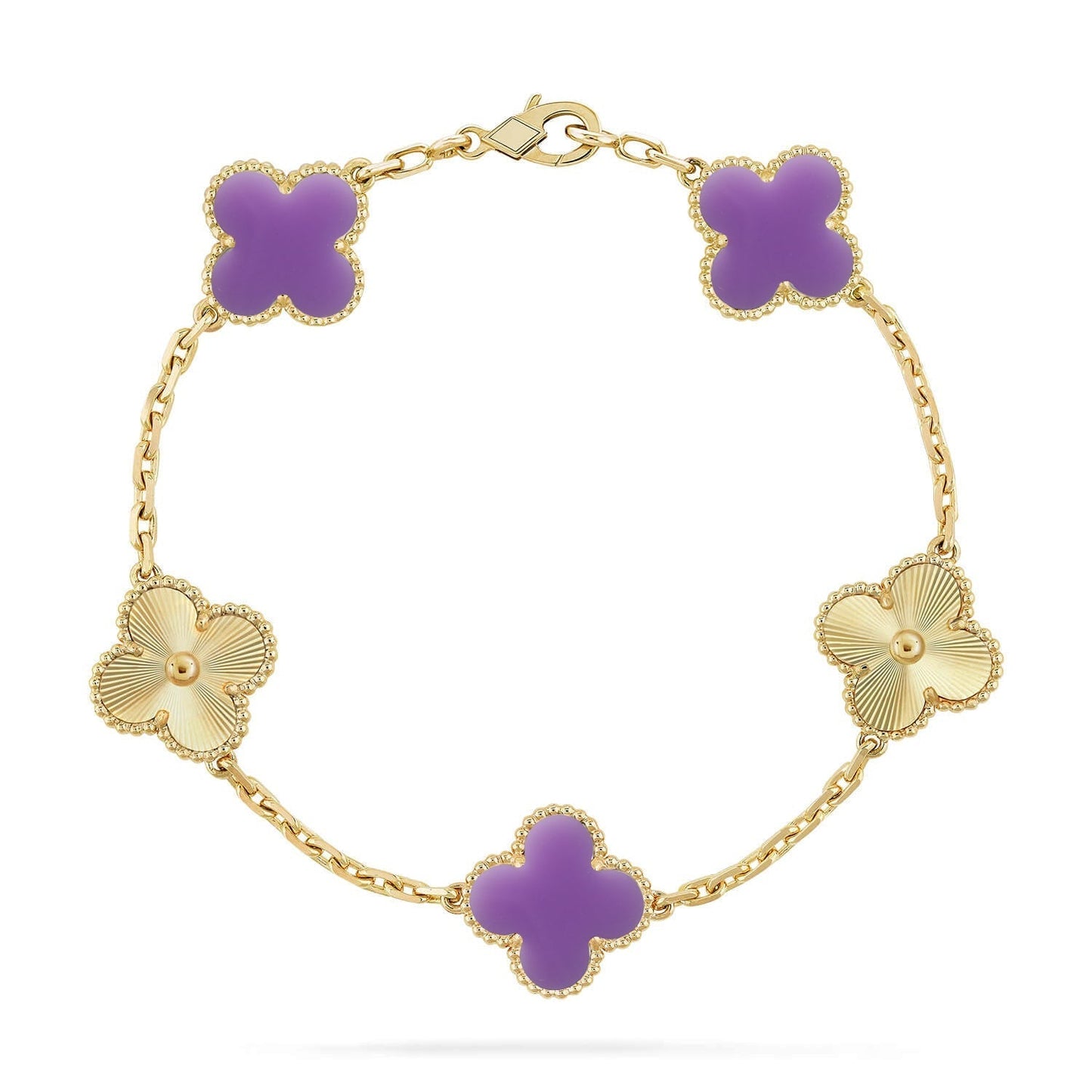 [?Vintora]CLOVER 5 MOTIF LIGHT PURPLE BRACELET COLLECTION