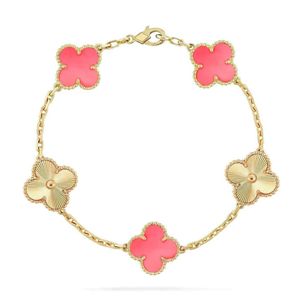 [?Vintora] CLOVER 5 MOTIFS  PINK MOP BRACELET COLLECTION