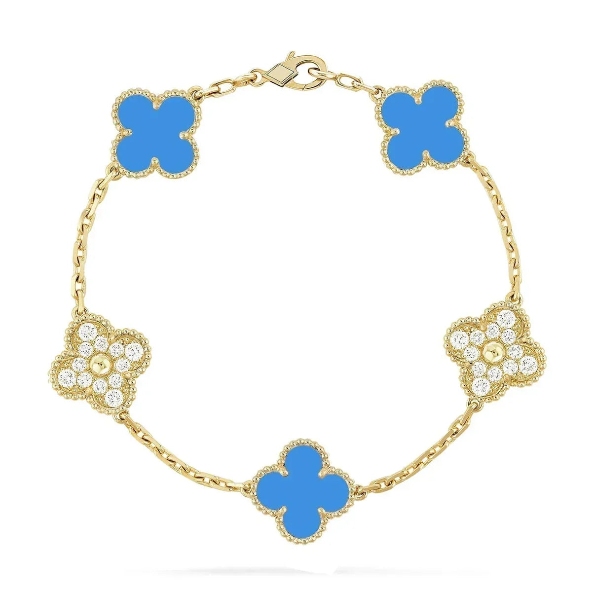 [?Vintora] CLOVER 5 MOTIF BLUE AGATE BRACELET COLLECTION