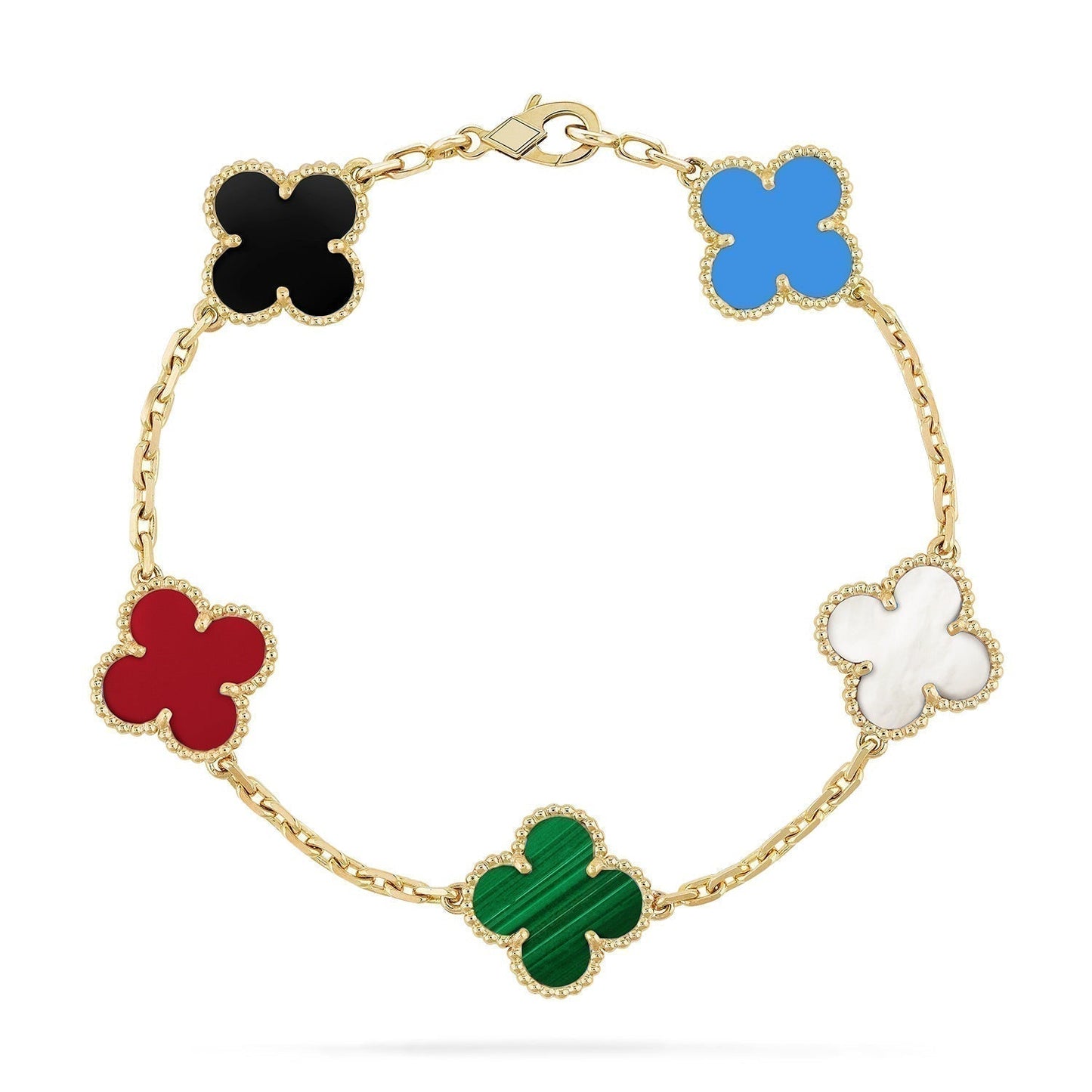 [?Vintora]CLOVER 5 MOTIFS MULTICOLOR BRACELET