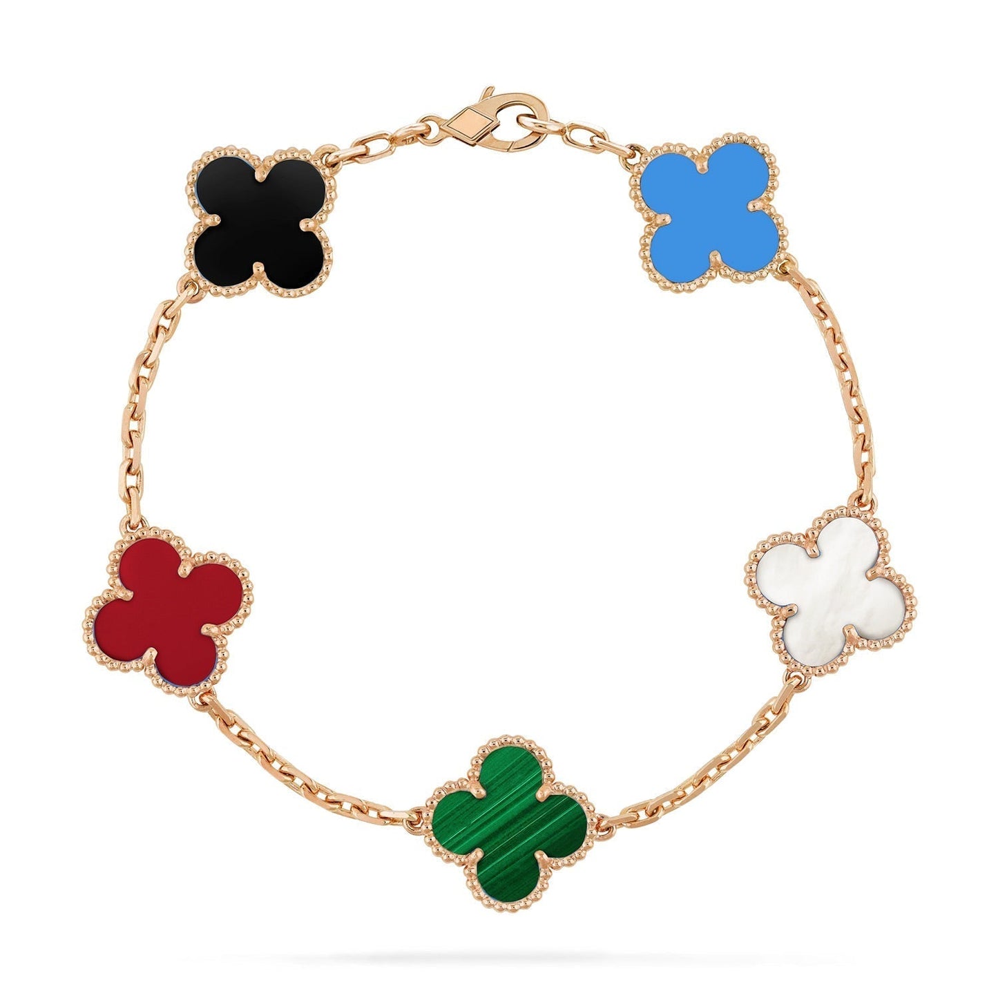 [?Vintora]CLOVER 5 MOTIFS MULTICOLOR BRACELET