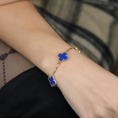 [?Vintora] CLOVER 5 MOTIF BLUE AGATE BRACELET COLLECTION