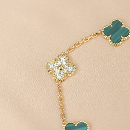 [?Vintora] CLOVER 5 MOTIF MALACHITE BRACELET COLLECTION