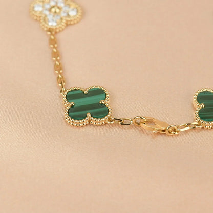 [?Vintora] CLOVER 5 MOTIF MALACHITE BRACELET COLLECTION