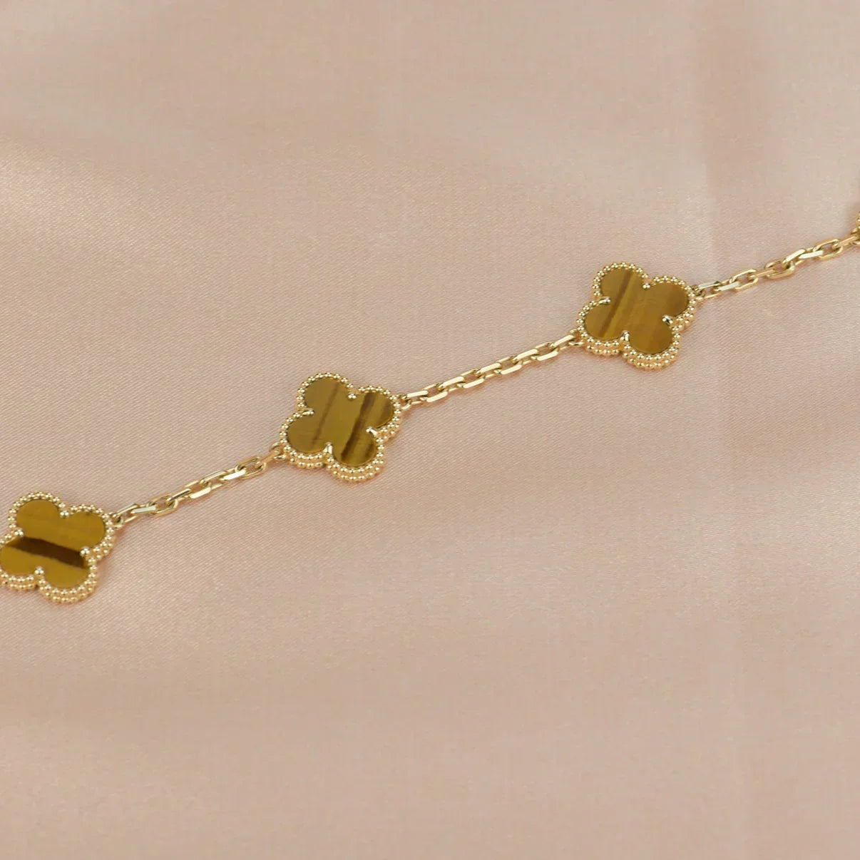 [?Vintora] CLOVER 5 MOTIFS TIGER EYE BRACELET COLLECTION