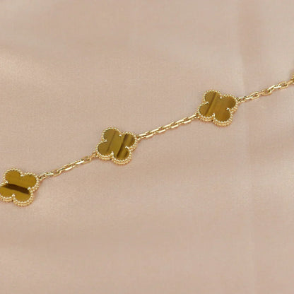 [?Vintora] CLOVER 5 MOTIFS TIGER EYE BRACELET COLLECTION