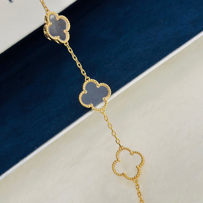 [?Vintora]CLOVER 5 MOTIF ROCK CRYSTAL BRACELET