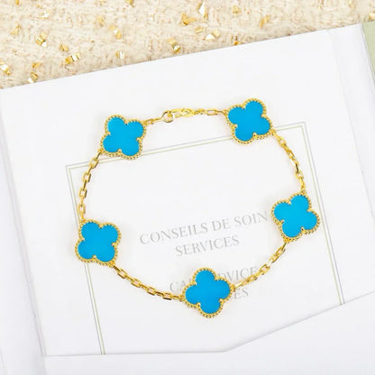 [?Vintora] CLOVER 5 MOTIF TURQUOISE BRACELET COLLECTION
