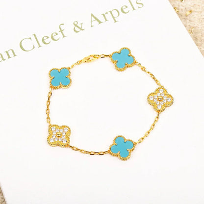 [?Vintora] CLOVER 5 MOTIF TURQUOISE BRACELET COLLECTION