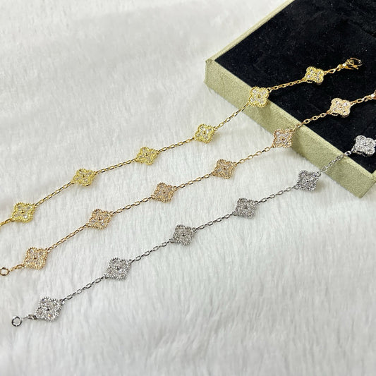 [?Vintora]CLOVER 6 MOTIF DIAMOND BRACELET