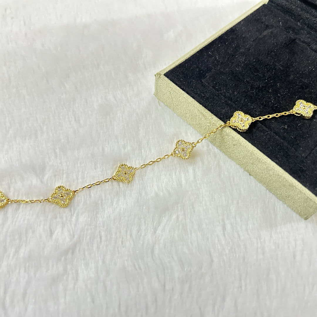 [?Vintora]BRACELET CLOVER 6 MOTIFS DIAMANTS