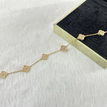 [?Vintora]BRACELET CLOVER 6 MOTIFS DIAMANTS