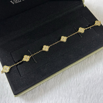 [?Vintora]BRACELET CLOVER 6 MOTIFS DIAMANTS