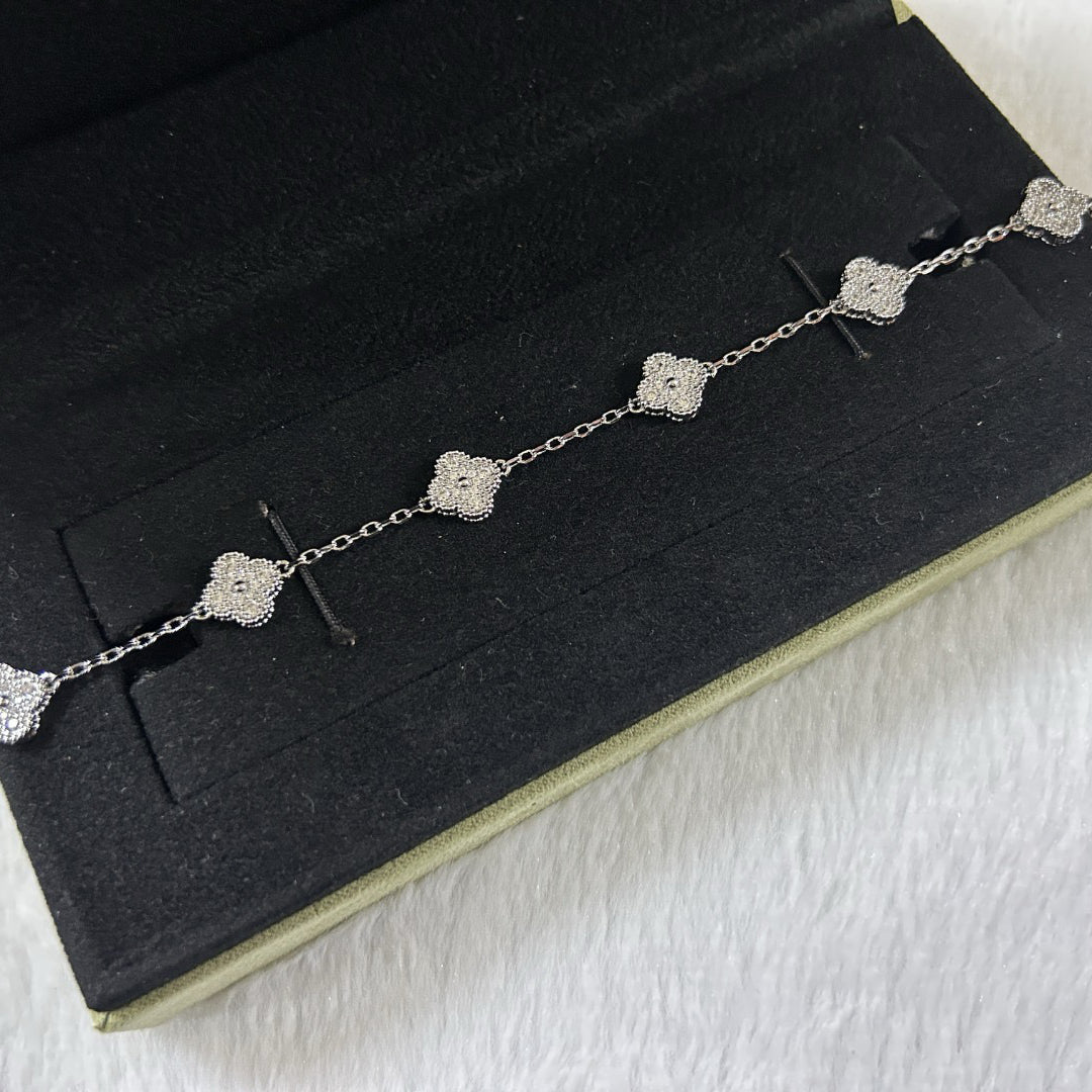 [?Vintora]BRACELET CLOVER 6 MOTIFS DIAMANTS