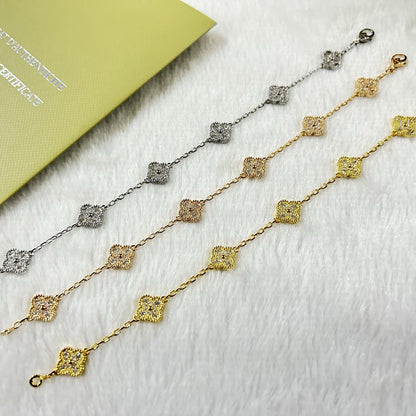 [?Vintora]BRACELET CLOVER 6 MOTIFS DIAMANTS