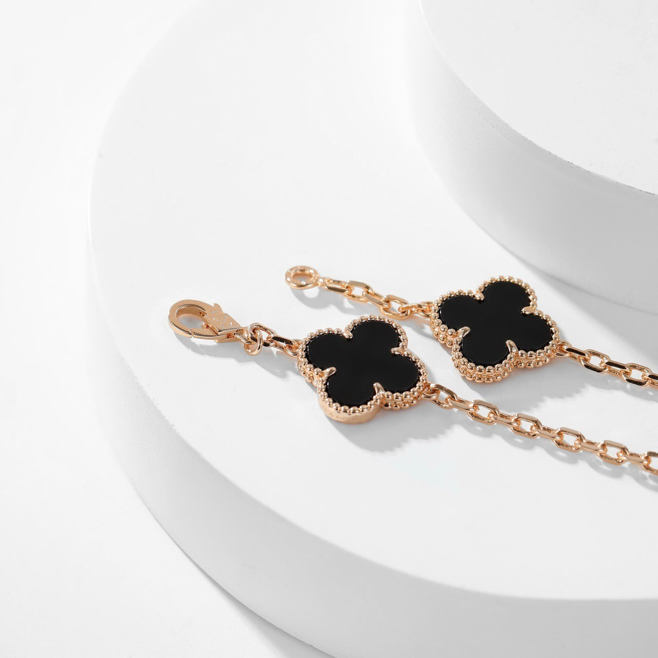 [Vintora]COLLIER ONYX 10 MOTIFS TRÈFLE
