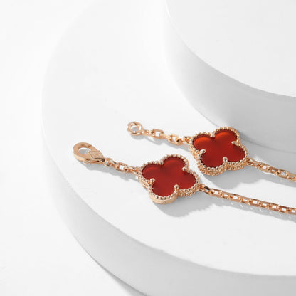 [Vintora]COLLIER TRÈFLE 10 MOTIFS CORNALINE
