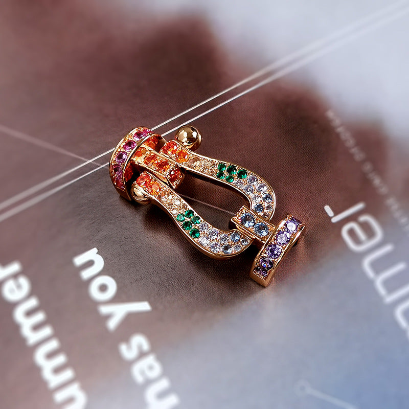 [Vintora]FORCE LARGE HORSESHOE  COLORED DIAMOND BRACELET ROSE GOLD