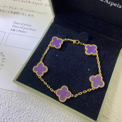 [?Vintora] CLOVER 5 MOTIF VIOLET BRACELET COLLECTION