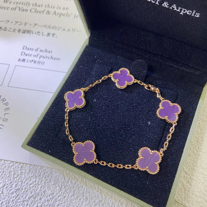 [?Vintora] CLOVER 5 MOTIF VIOLET BRACELET COLLECTION
