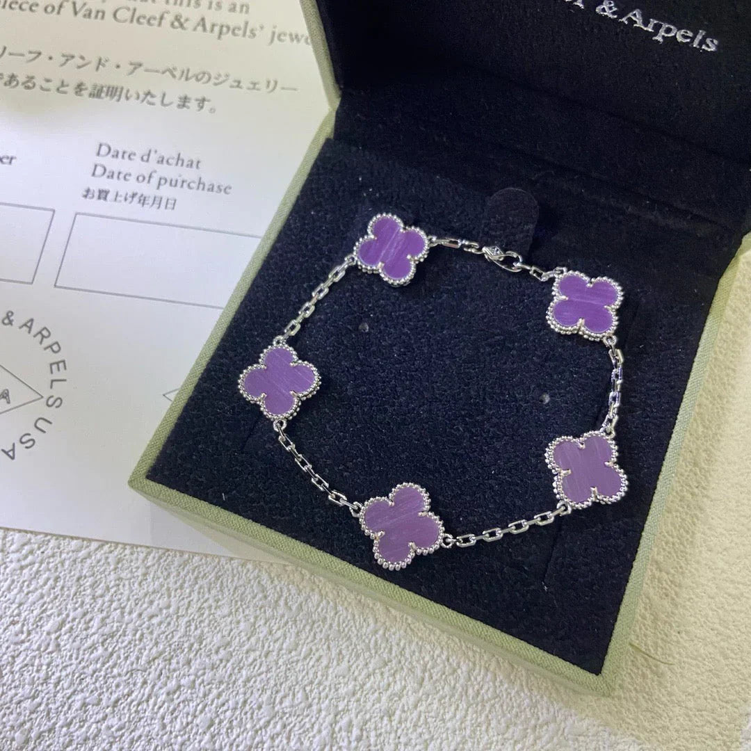 [?Vintora] CLOVER 5 MOTIF VIOLET BRACELET COLLECTION