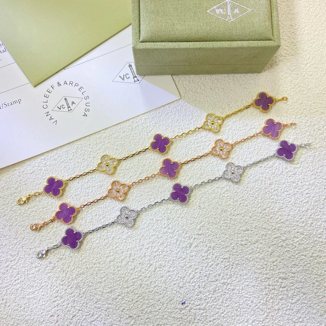 [?Vintora] CLOVER 5 MOTIF VIOLET BRACELET COLLECTION