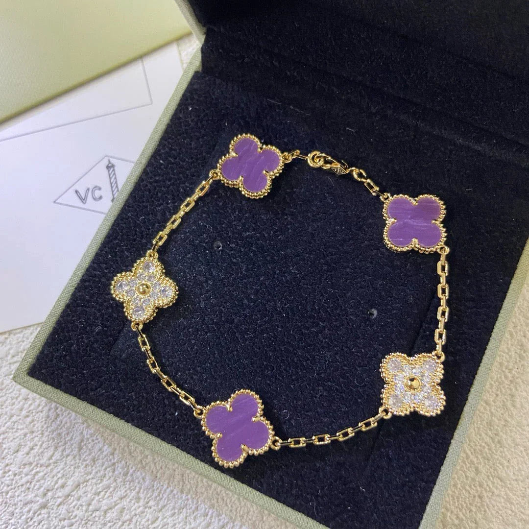 [?Vintora] CLOVER 5 MOTIF VIOLET BRACELET COLLECTION