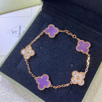 [?Vintora] CLOVER 5 MOTIF VIOLET BRACELET COLLECTION