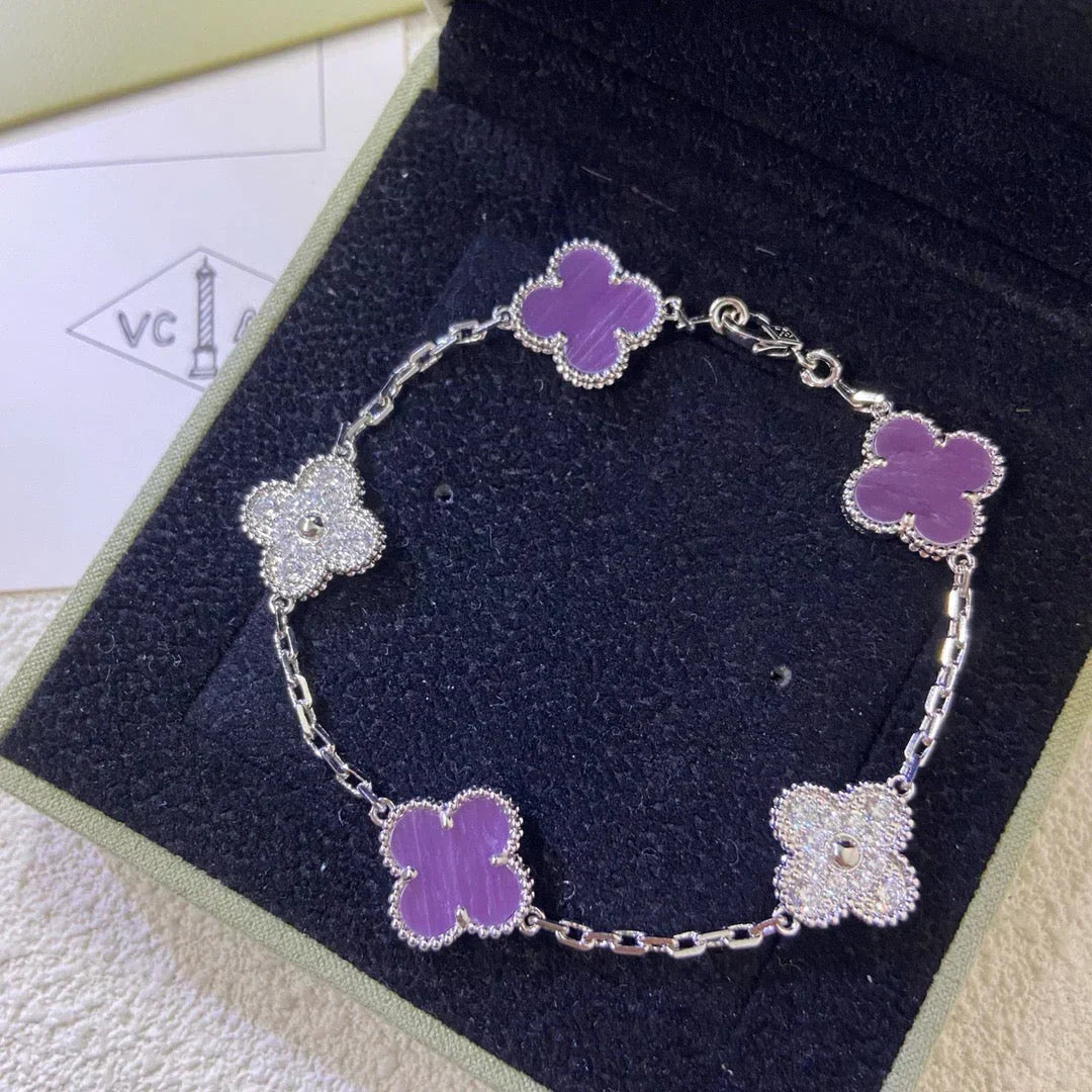 [?Vintora] CLOVER 5 MOTIF VIOLET BRACELET COLLECTION