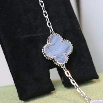 [?Vintora] CLOVER 5 MOTIF PURPLE CHALCEDONY BRACELET COLLECTION