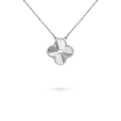 [Vintora]COLLIER LASER TRÈFLE 15 MM ARGENT