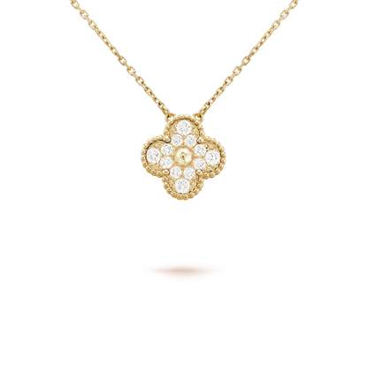 [Vintora]COLLIER FLEUR UNIQUE DIAMANT TRÈFLE 15MM