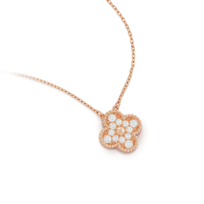 [Vintora]COLLIER FLEUR UNIQUE DIAMANT TRÈFLE 15MM