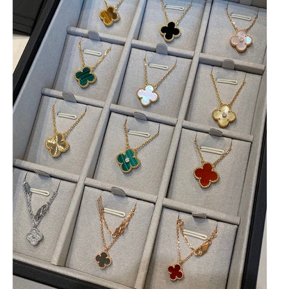 [Vintora]COLLIER FLEUR UNIQUE DIAMANT TRÈFLE 15MM