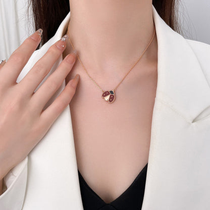 [Vintora]COLLIER COCCINELLE CORNALINES LUCKY