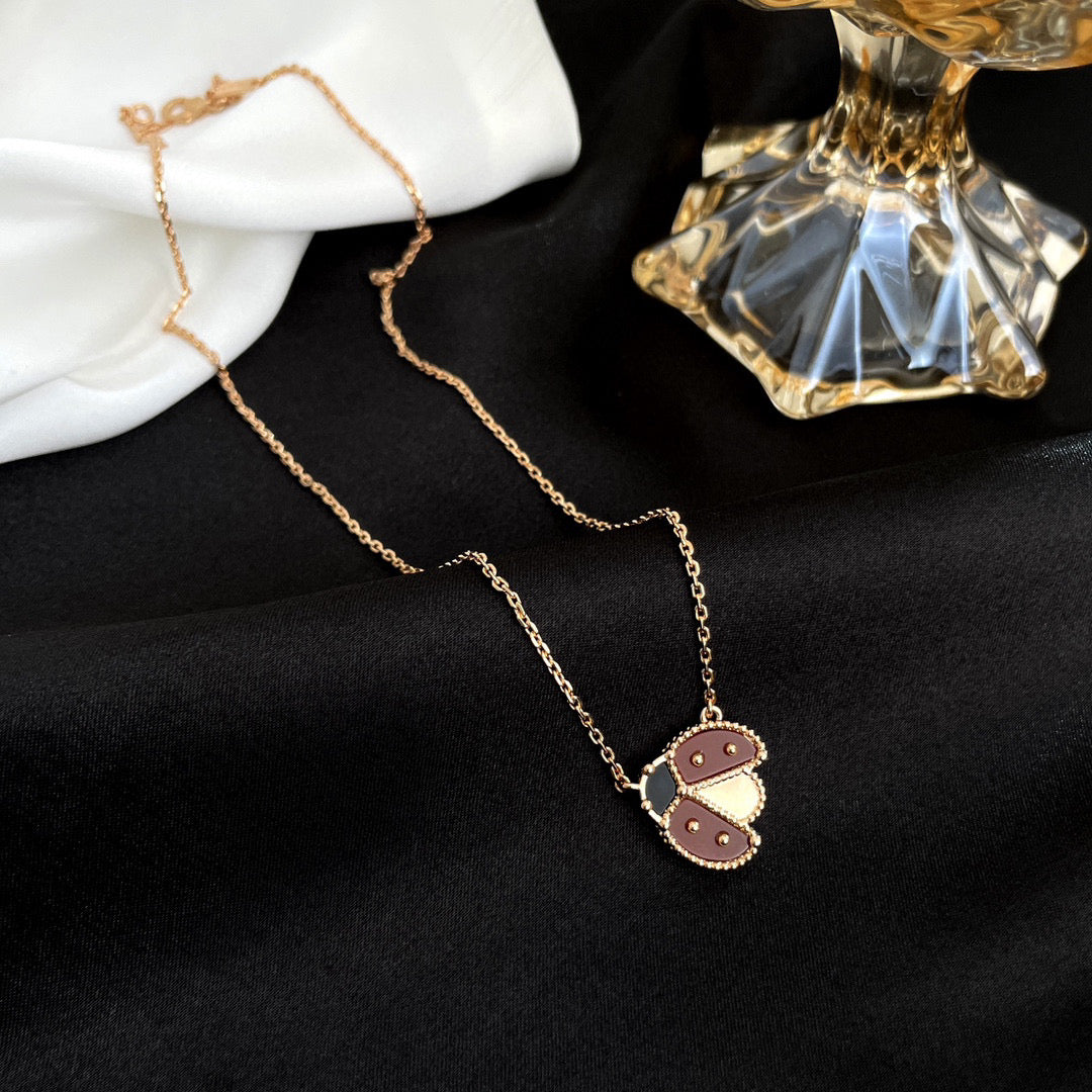 [Vintora]COLLIER COCCINELLE CORNALINES LUCKY