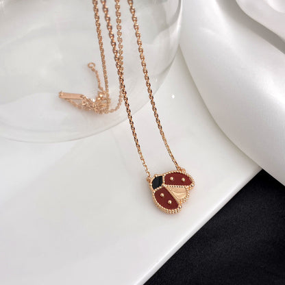 [Vintora]COLLIER COCCINELLE CORNALINES LUCKY