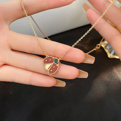 [Vintora]COLLIER COCCINELLE CORNALINES LUCKY