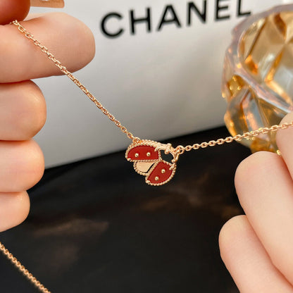 [Vintora]COLLIER COCCINELLE CORNALINES LUCKY