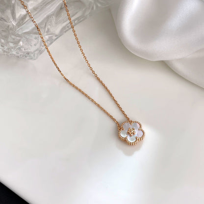 [Vintora]COLLIER FLEUR DE PRUNIER BLANC PORTE-BONHEUR