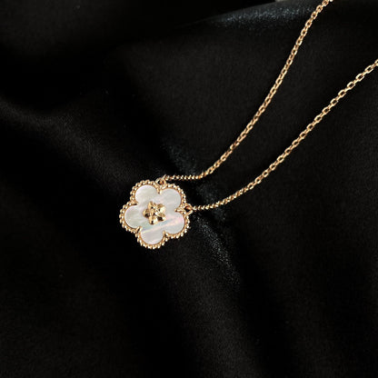 [Vintora]COLLIER FLEUR DE PRUNIER BLANC PORTE-BONHEUR