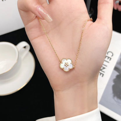[Vintora]COLLIER FLEUR DE PRUNIER BLANC PORTE-BONHEUR