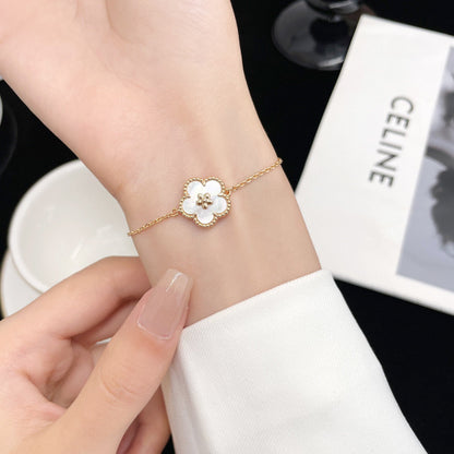 [Vintora]BRACELET PRUNIER BLANC PORTE-BONHEUR MOP