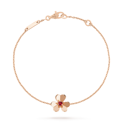 [Vintora]BRACELET FRIVOLE FLEUR OR MALACHITE ROSE