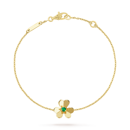 [Vintora]BRACELET FRIVOLE FLEUR OR MALACHITE ROSE
