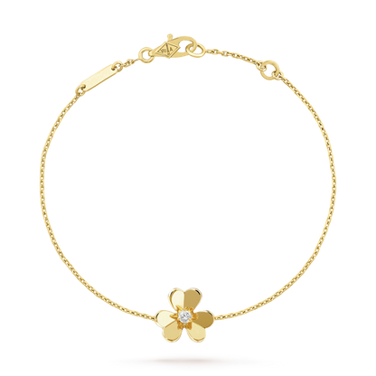 [Vintora]BRACELET FRIVOLE FLEUR OR MALACHITE ROSE