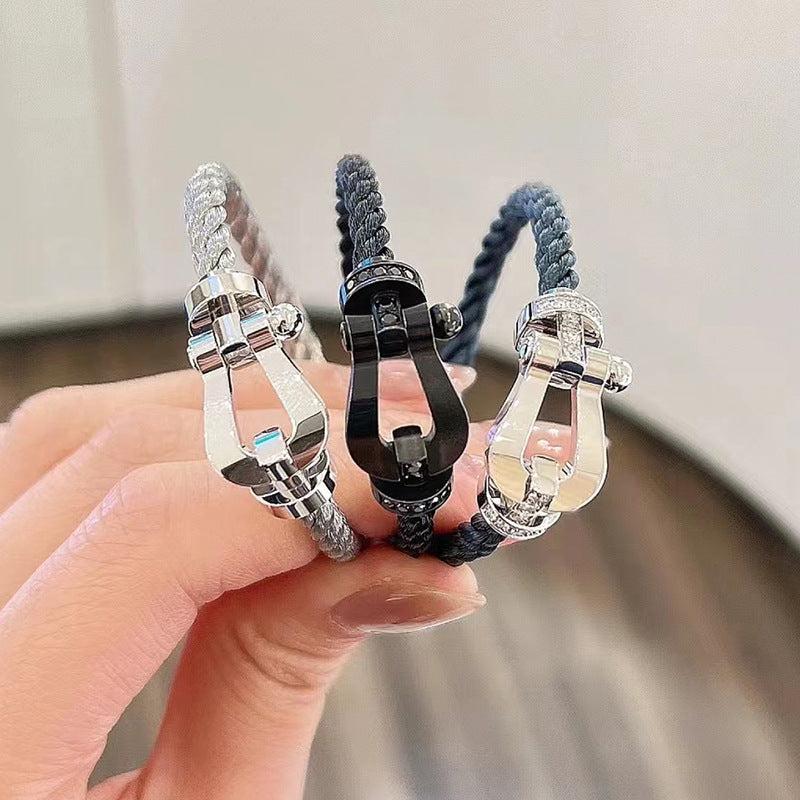 [Vintora]FORCE LARGE HORSESHOE FULL DIAMOND BRACELET ROSE GOLD