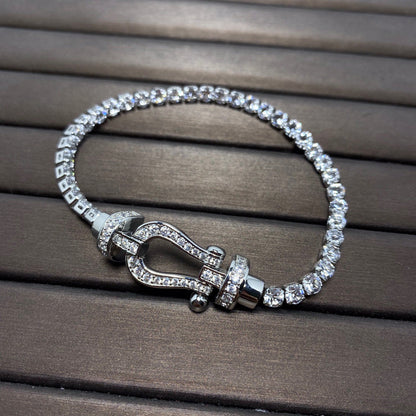 [Vintora]FORCE  LARGE HORSESHOE FULL DIAMOND TENNIS BRACELET