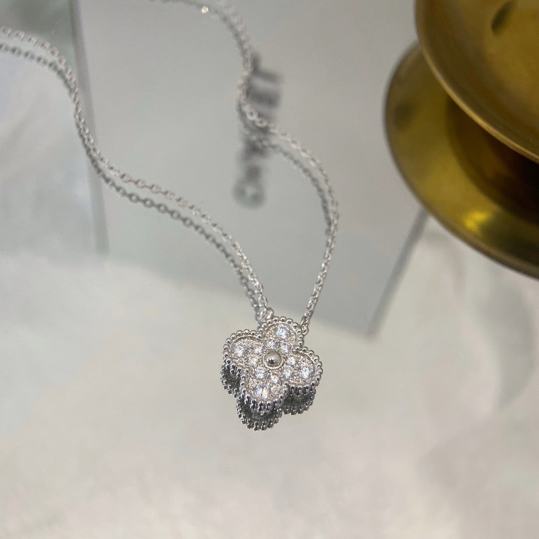 [Vintora]COLLIER FLEUR UNIQUE DIAMANT TRÈFLE 15MM